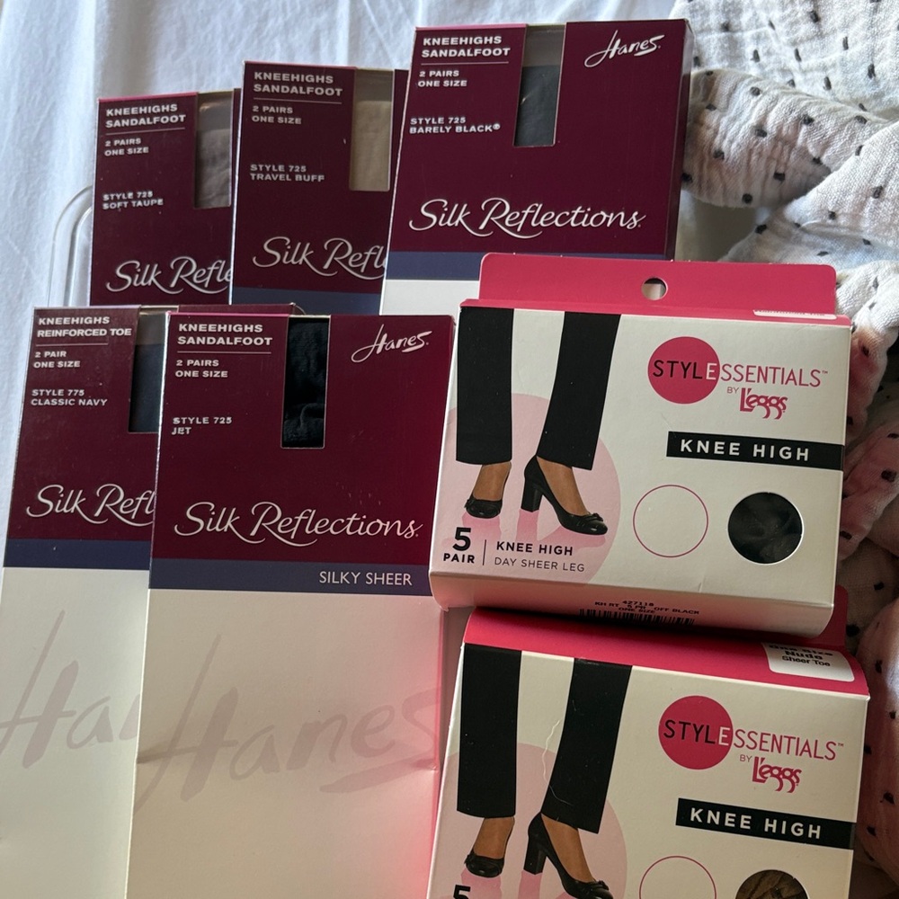 Hanes Knee High Hosiery Packs - Black, Nude, Navy